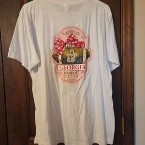 Tultex White Tee with Red and Gold Graphic